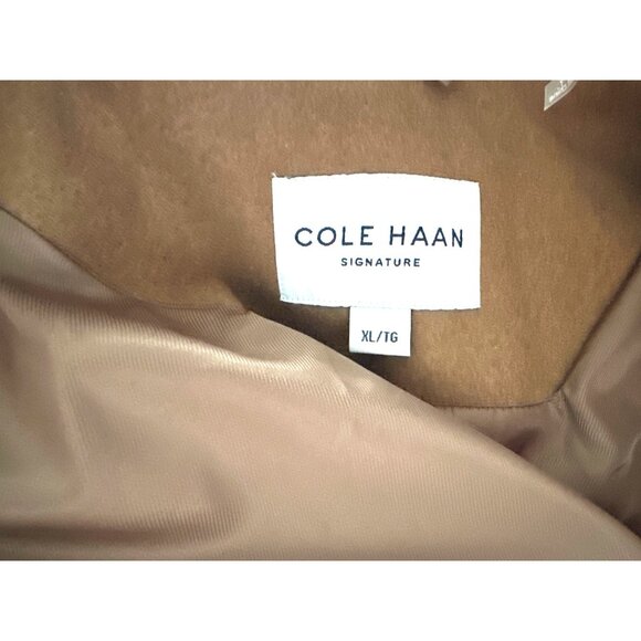 Cole Haan Vintage Camel Wool Blend Overcoat Notched Lapel Button Closure Size XL - Picture 5 of 6